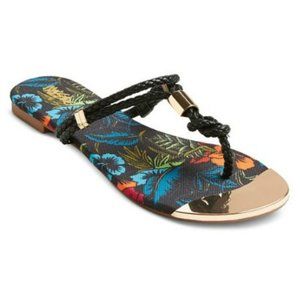 Audrey Quarter Braided Slide Sandals, Floral